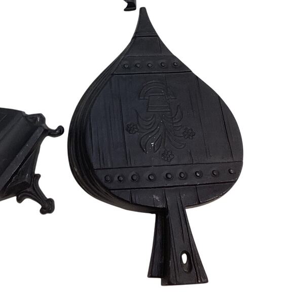 Vintage 1966 Sexton USA Set of 4 Black Painted Metal Bucket Kitchen Wall Art - Picture 3 of 5